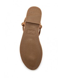 Коричневые кожаные сандалии на плоской подошве от Spurr