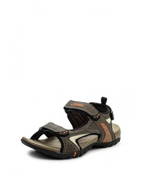 Коричневые кожаные сандалии на плоской подошве от Strobbs