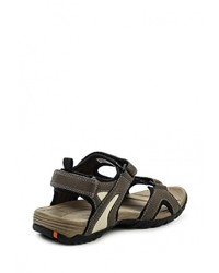 Коричневые кожаные сандалии на плоской подошве от Strobbs