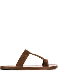 Мужские коричневые кожаные сандалии от DSQUARED2
