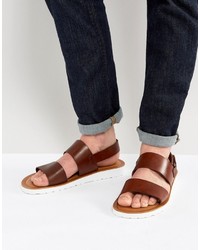 Мужские коричневые кожаные сандалии от Zign Shoes