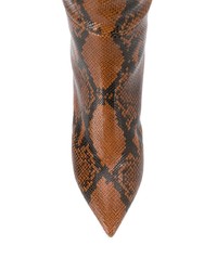 Коричневые кожаные сапоги со змеиным рисунком от Jimmy Choo