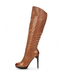 Коричневые кожаные сапоги от Burlesque