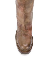 Коричневые кожаные сапоги от Cherevichkiotvichki