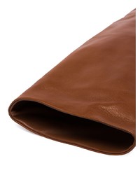 Коричневые кожаные сапоги от Prada