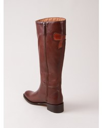 Коричневые кожаные сапоги от Sarah Chofakian