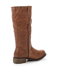 Коричневые кожаные сапоги от Super Mode