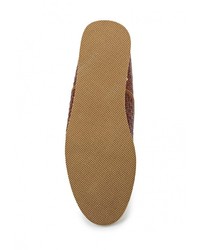 Мужские коричневые кожаные слипоны от Topman