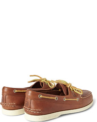 Коричневые кожаные топсайдеры от Sperry