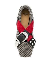 Коричневые кожаные туфли в клетку от Toga Pulla