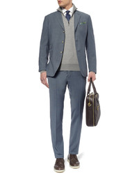 Коричневые кожаные туфли дерби от Loro Piana