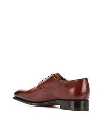 Коричневые кожаные туфли дерби от Santoni