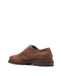 Коричневые кожаные туфли дерби от Brunello Cucinelli