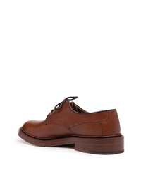 Коричневые кожаные туфли дерби от Tricker's