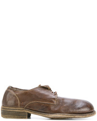 Женские коричневые кожаные туфли на шнуровке от Guidi