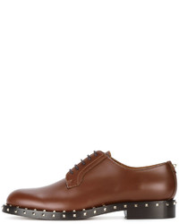 Женские коричневые кожаные туфли на шнуровке от Valentino