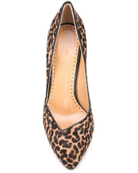 Коричневые кожаные туфли с леопардовым принтом от Alexa Wagner