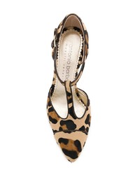 Коричневые кожаные туфли с леопардовым принтом от Antonio Barbato