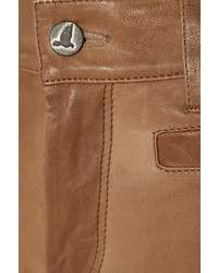 Коричневые кожаные узкие брюки от MiH Jeans