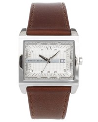Мужские коричневые кожаные часы от Armani Exchange