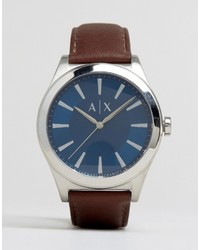 Мужские коричневые кожаные часы от Armani Exchange