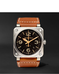 Мужские коричневые кожаные часы от Bell & Ross