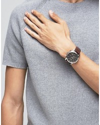 Мужские коричневые кожаные часы от Hugo Boss