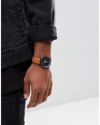 Мужские коричневые кожаные часы от Asos