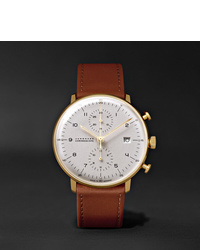 Мужские коричневые кожаные часы от Junghans