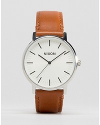 Мужские коричневые кожаные часы от Nixon