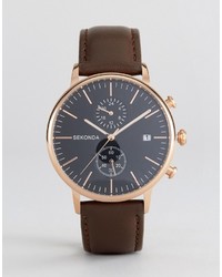 Мужские коричневые кожаные часы от Sekonda