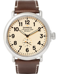 Мужские коричневые кожаные часы от Shinola