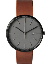 Мужские коричневые кожаные часы от Uniform Wares