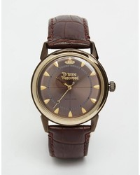 Мужские коричневые кожаные часы от Vivienne Westwood