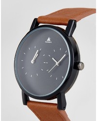 Мужские коричневые кожаные часы от Asos