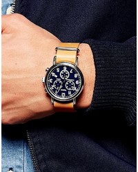 Мужские коричневые кожаные часы от Timex