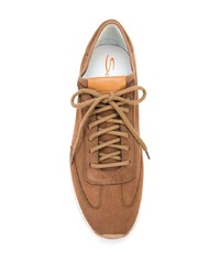 Мужские коричневые кроссовки от Santoni