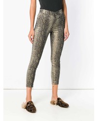 Коричневые леггинсы с принтом от Twin-Set