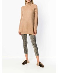 Коричневые леггинсы с принтом от Twin-Set