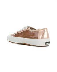 Женские коричневые низкие кеды из плотной ткани от Superga