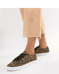 Женские коричневые низкие кеды с леопардовым принтом от ASOS DESIGN