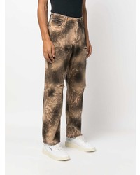 Мужские коричневые рваные джинсы от BARROW