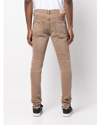 Мужские коричневые рваные джинсы от purple brand