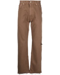 Мужские коричневые рваные джинсы от Levi's
