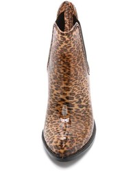 Женские коричневые резиновые сапоги с леопардовым принтом от Jeffrey Campbell