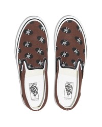 Мужские коричневые слипоны из плотной ткани с принтом от Vans