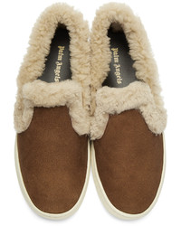 Мужские коричневые слипоны от Palm Angels