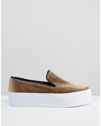 Женские коричневые слипоны от Asos