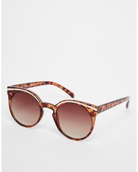 Женские коричневые солнцезащитные очки с леопардовым принтом от Cat Eye