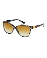 Женские коричневые солнцезащитные очки с леопардовым принтом от Dolce & Gabbana